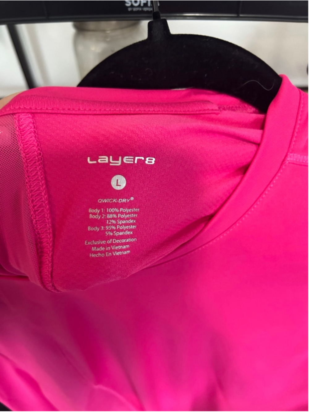 Women's Layers Hot Pink Long Sleeve Tee L
